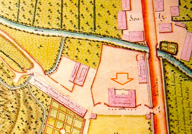 Le château Bode et sa remise dans le plan de la saline nationale de Soultz de 1797